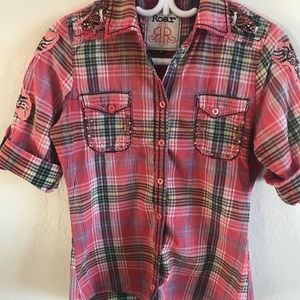 Roar plaid button down